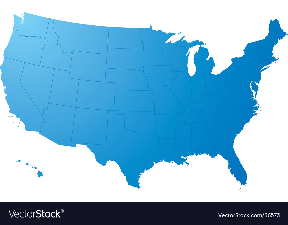 1000x780 Us Map Plain Royalty Free Vector Image Vectorstock