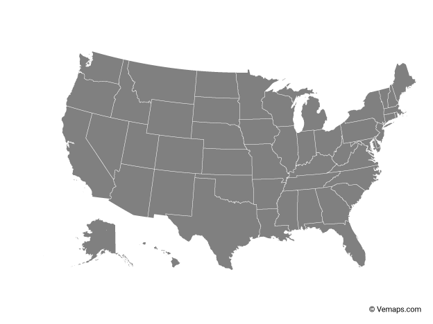 624x468 Grey Map Of United States Free Vector Maps
