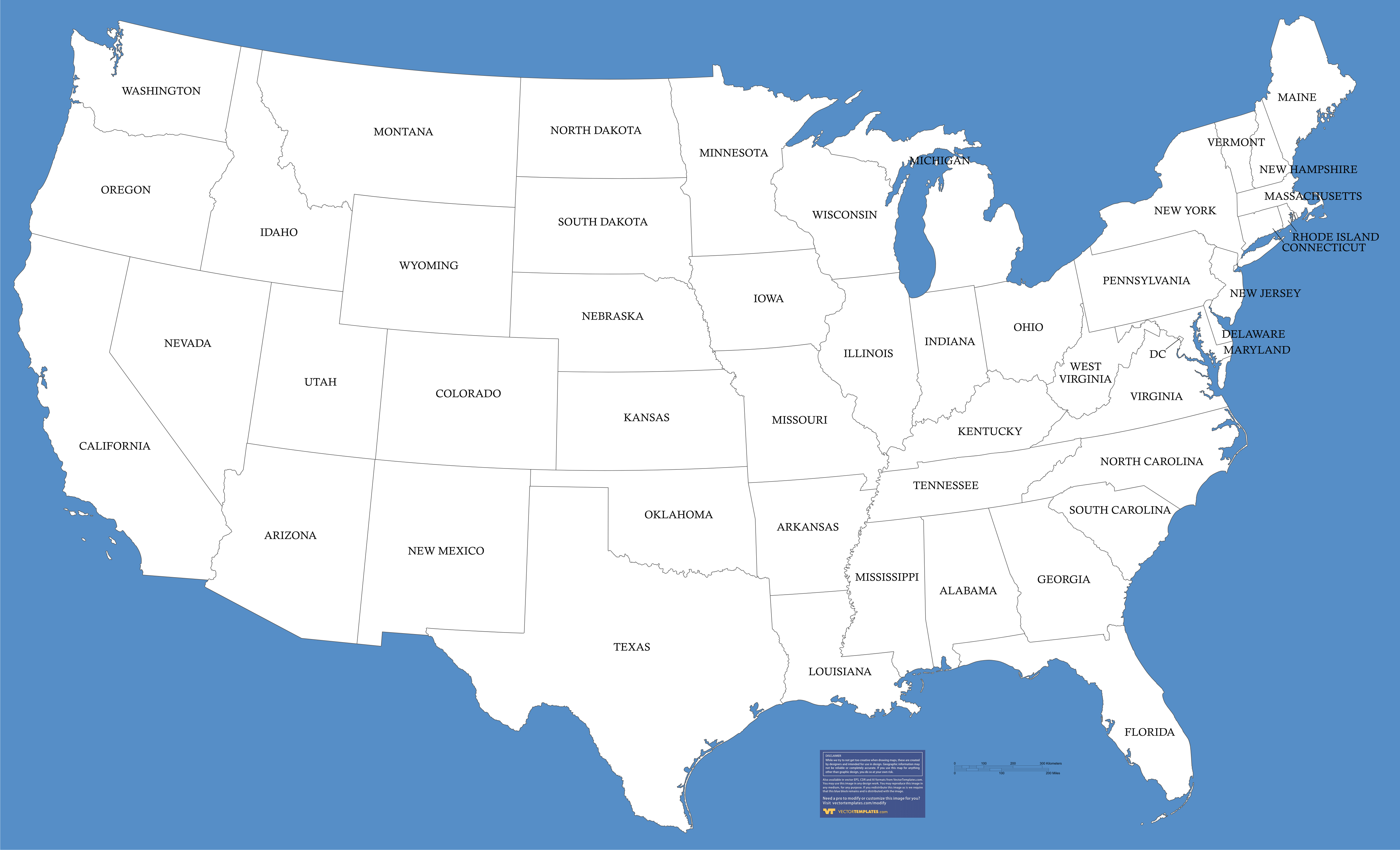 4506x2736 Free Vector State Maps Images