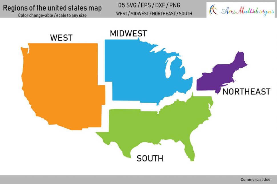 970x647 Us Map Regions The United States Map Vector Example Image Usa