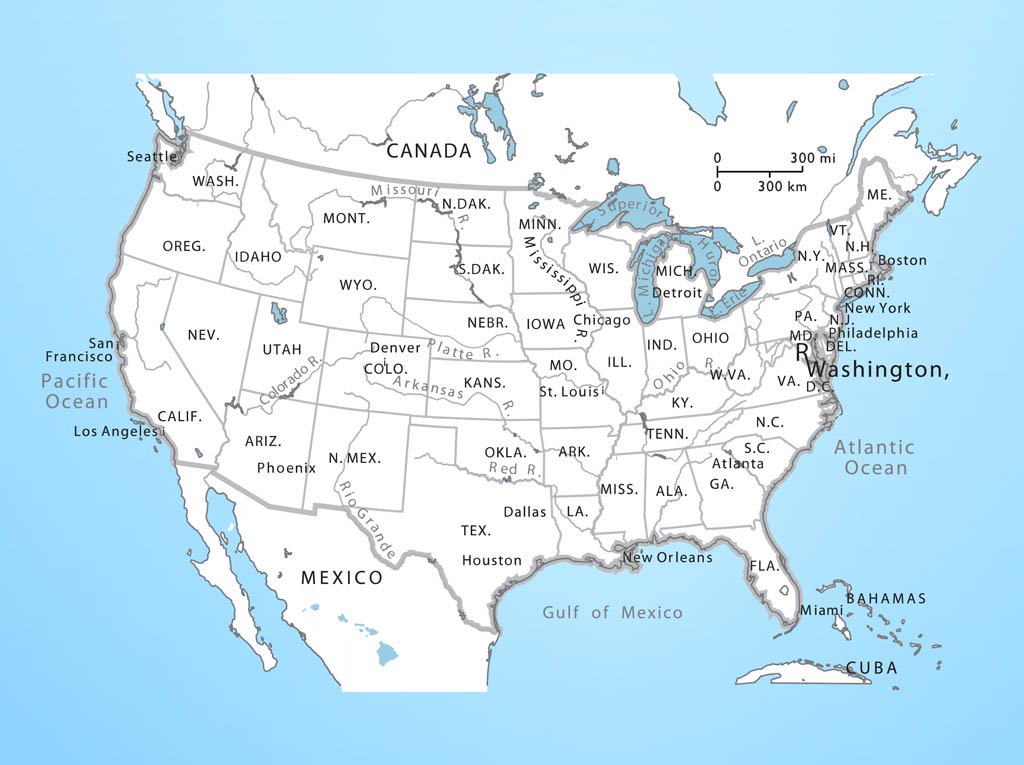 Us Map Vector Image at Vectorified.com | Collection of Us Map Vector ...