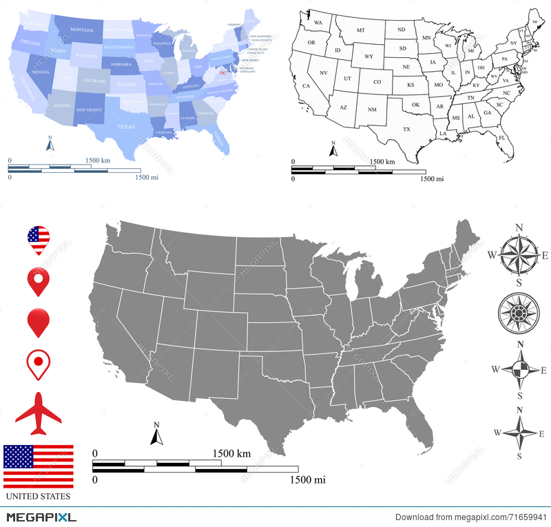 Us Map Vector Outline At Vectorified Com Collection Of Us Map Vector Outline Free For Personal Use