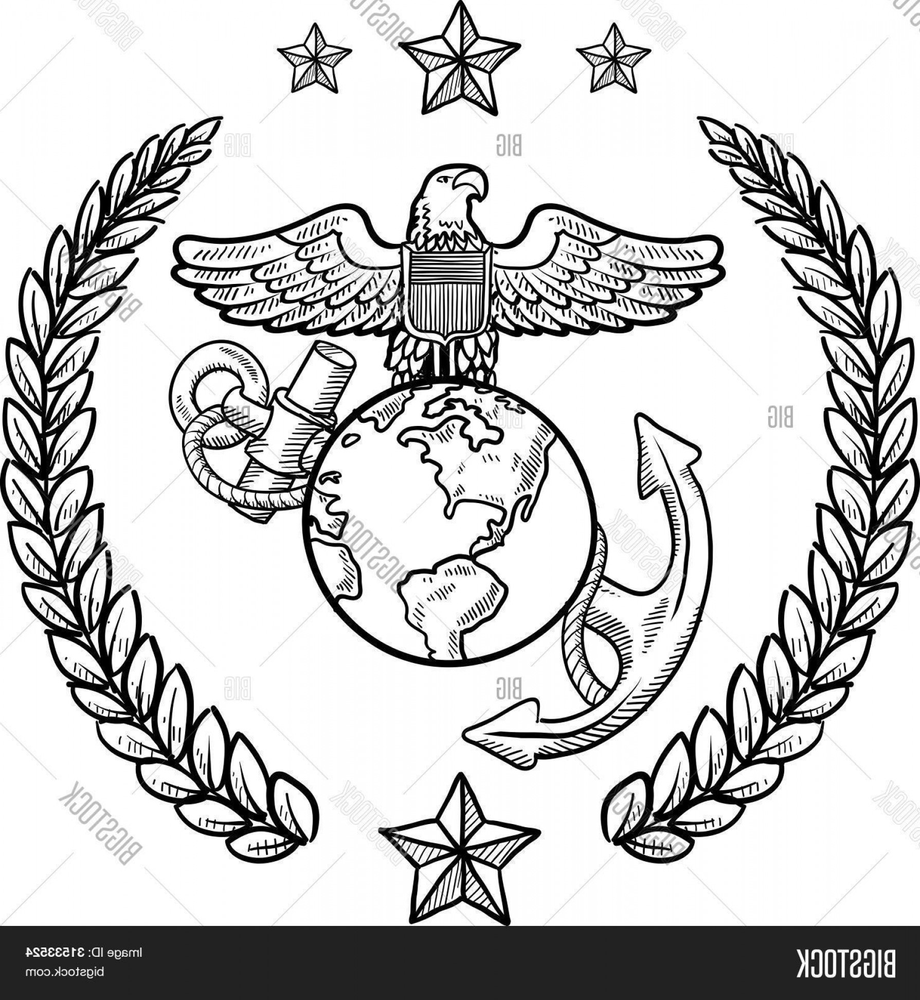 Stock Vector Us Marine Corps Insignia Soidergi 1789x1944 Stock Vector Us Marine Corps Insignia Soidergi