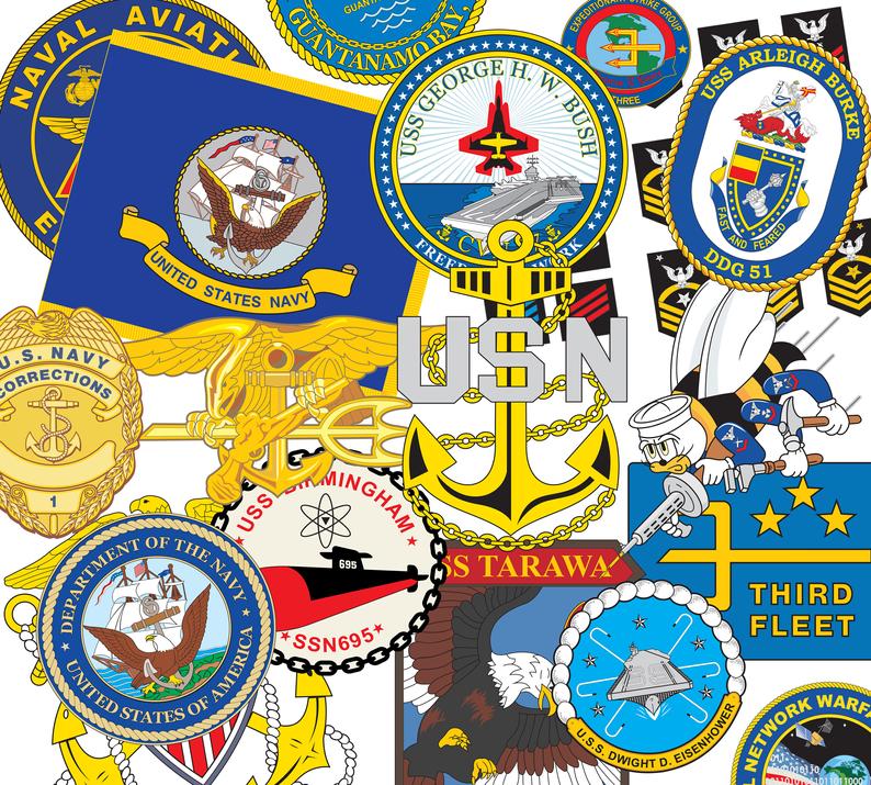 794x715 Over United States Navy Emblems Insignia Logos Etsy