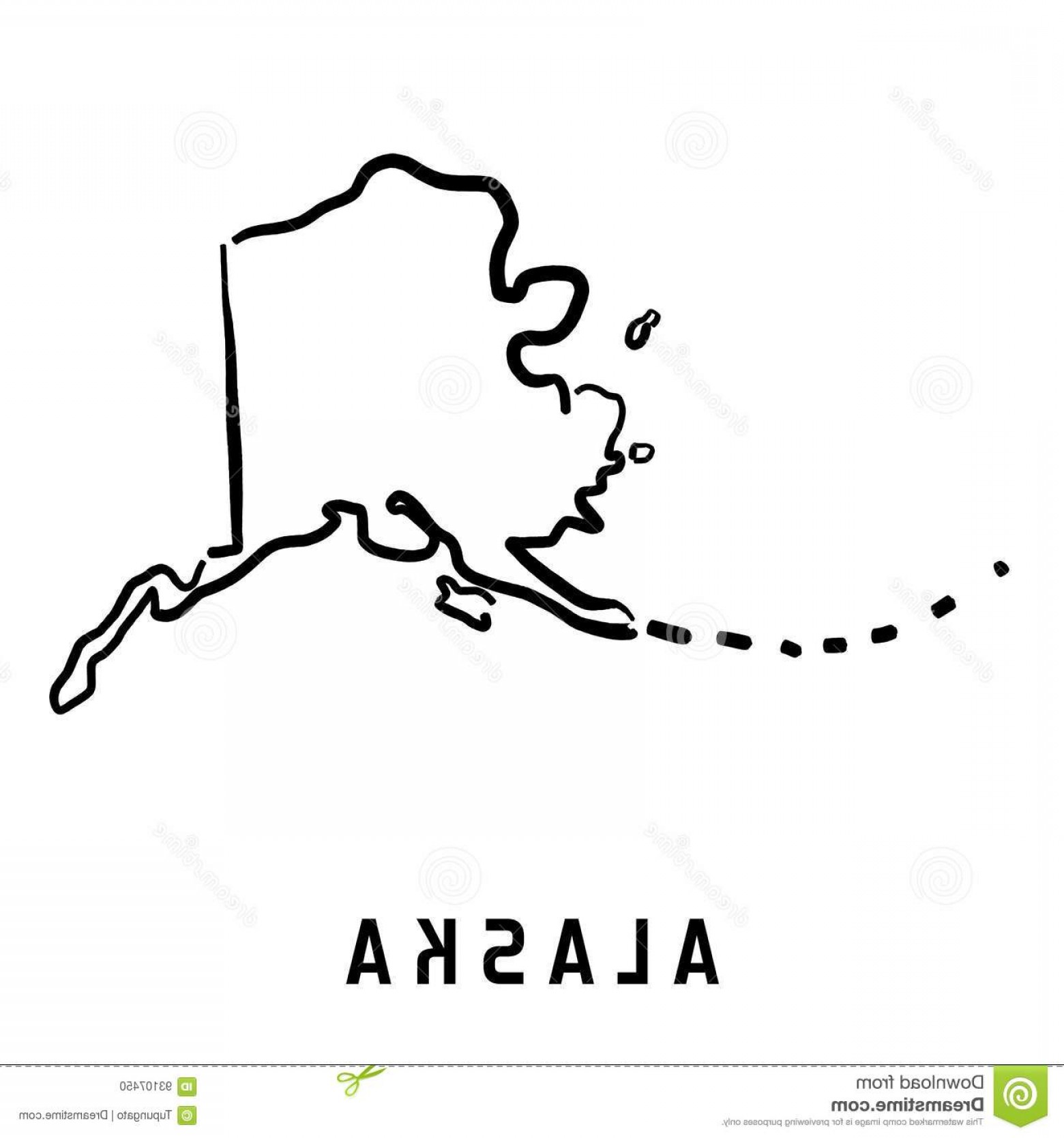 1560x1668 Stock Illustration Alaska Logo Simple State Map Outline Smooth