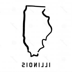 300x300 Stock Illustration Illinois Shape Simple Logo State Map Outline