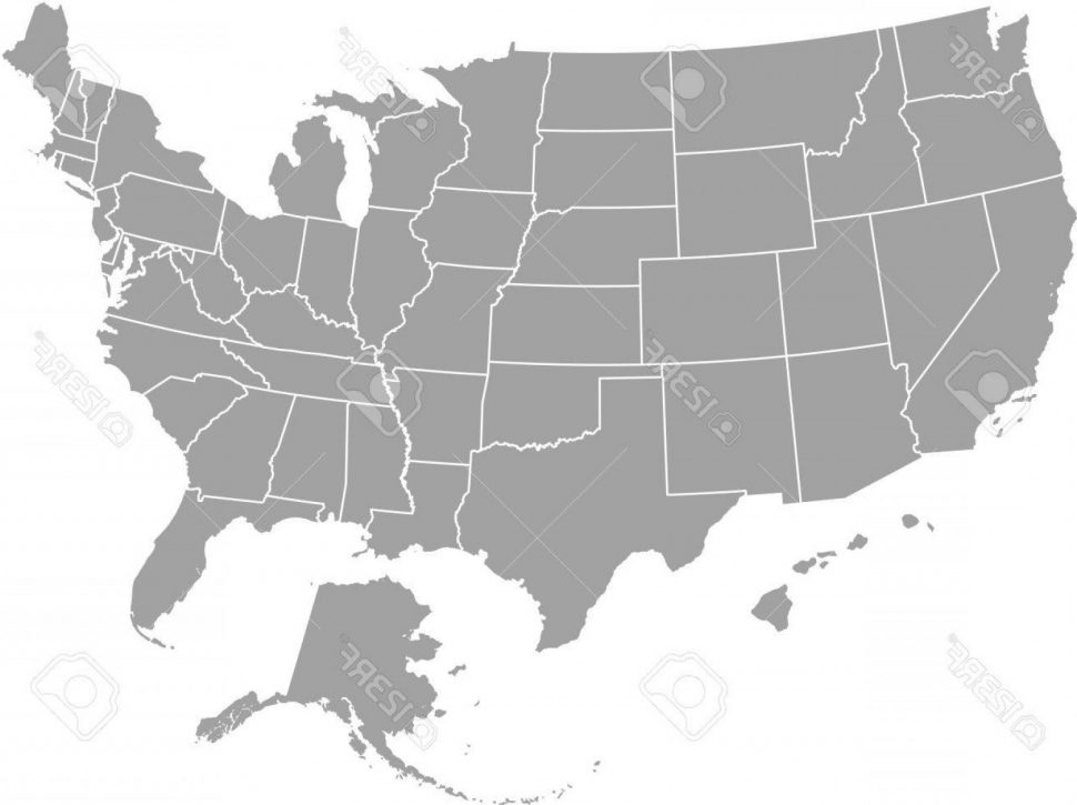 970x725 Us Map Photostock Vector United States Map Outline Borders