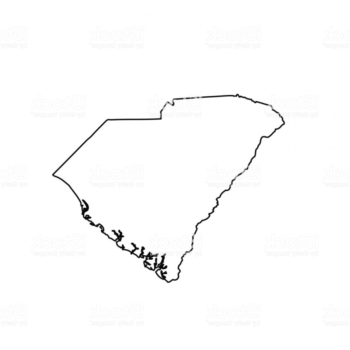 1228x1228 Map Of The U S State Of South Carolina Gm Handandbeak