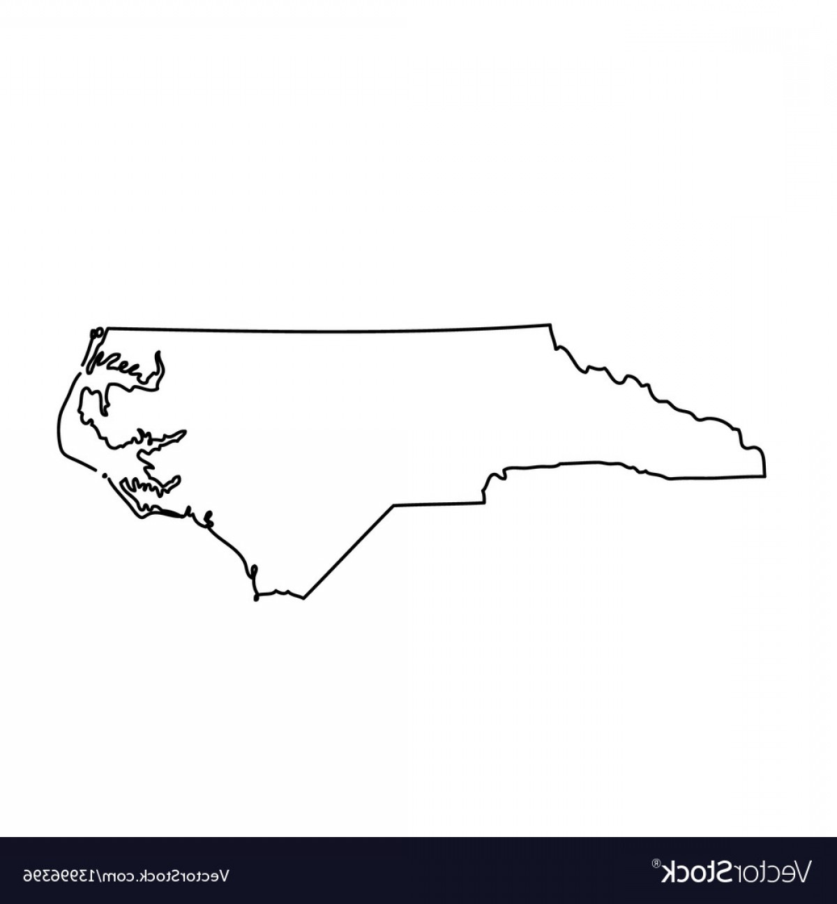 1200x1296 Map Of The Us State North Carolina Vector Handandbeak