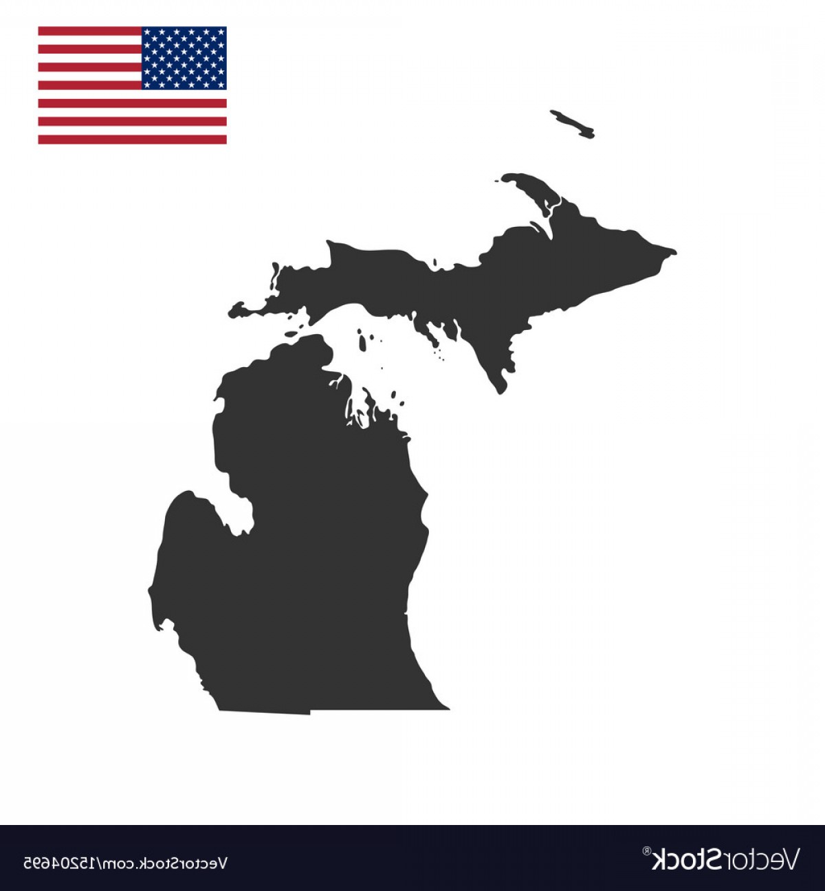 1200x1296 Map Of The Us State Of Michigan Vector Studiogrfx