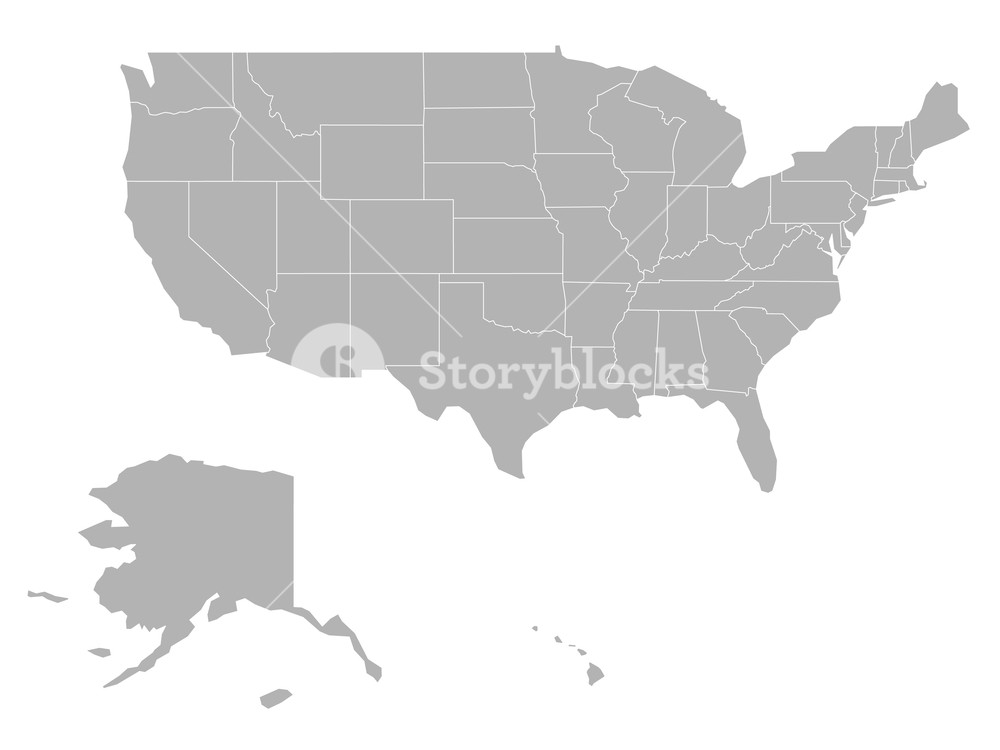 1000x750 Vector Map Usa Us States Vector, Usa Maps From Florida