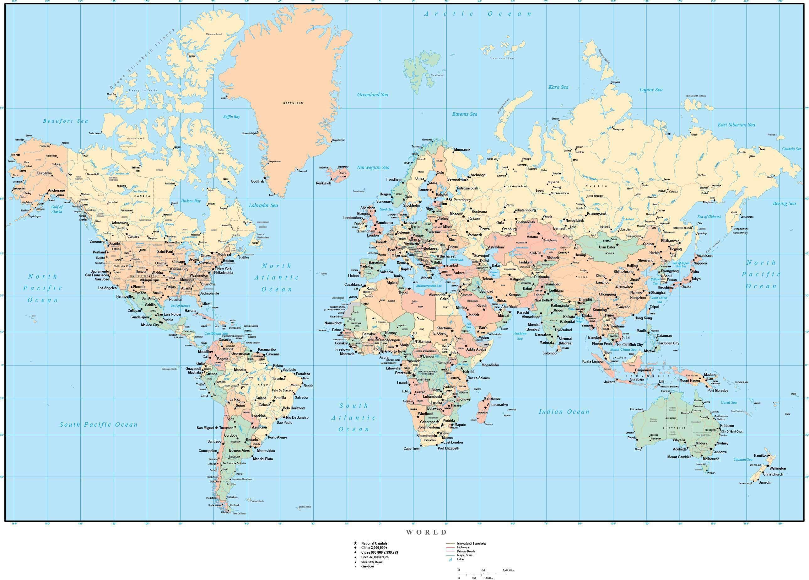 2577x1849 World Vector Map