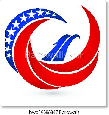 362x382 Eagle Usa Flag Vector Symbol Logo, Art Print Barewalls Posters