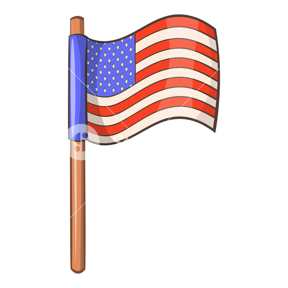 1000x1000 American Flag Icon Cartoon Illustration Of American Flag Vector