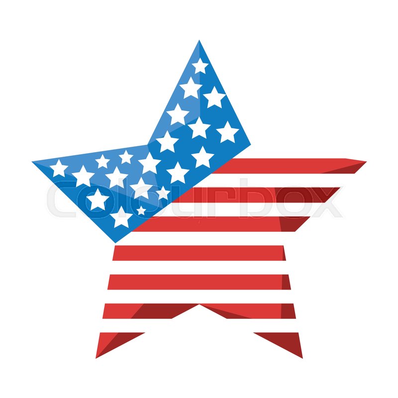 800x800 Star With Usa Flag Icon Vector Stock Vector Colourbox