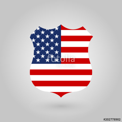 500x500 Us Flag In The Shape Of A Police Badge American Flag Icon United