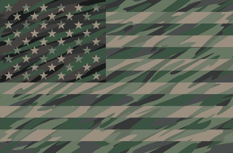 747x490 Patriotic Jungle Green Camo Usa Flag Vector Illustration