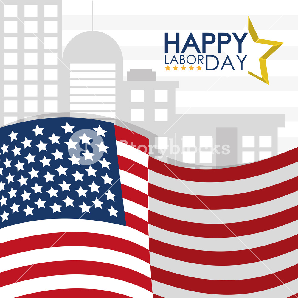 City With Usa Flag Vector Illustration Graphic Design Royalty Free 1000x1000 City With Usa Flag Vector Illustration Graphic Design Royalty Free