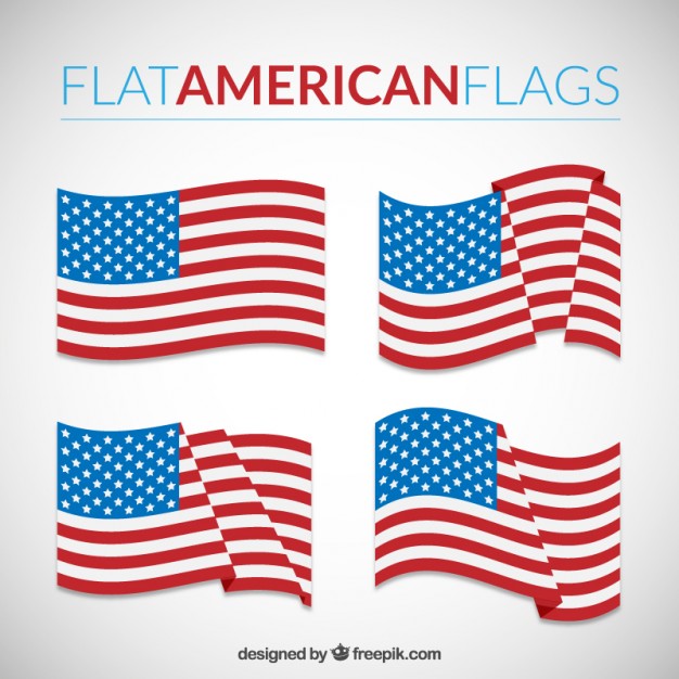 Flat American Flags Vector Free Download 626x626 Flat American Flags Vector Free Download