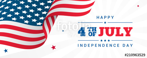 Of July Banner Vector Illustration, Usa Flag Waving With Stars 500x198 Of July Banner Vector Illustration, Usa Flag Waving With Stars