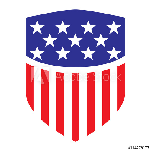 500x500 Usa Flag Shield Icon Logo Vector Illustration Independence Day