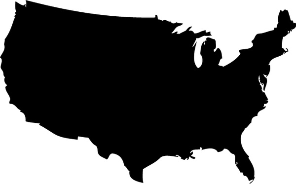 600x373 Us Map Silhouette Vector Free Vector In Adobe Illustrator