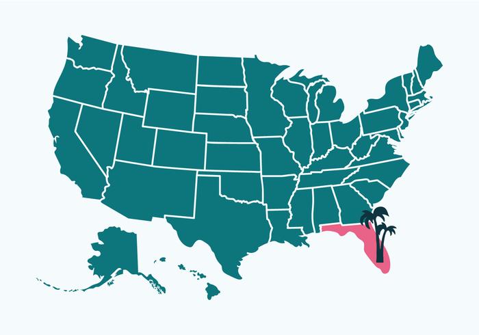 700x490 Usa Florida States Map Vector