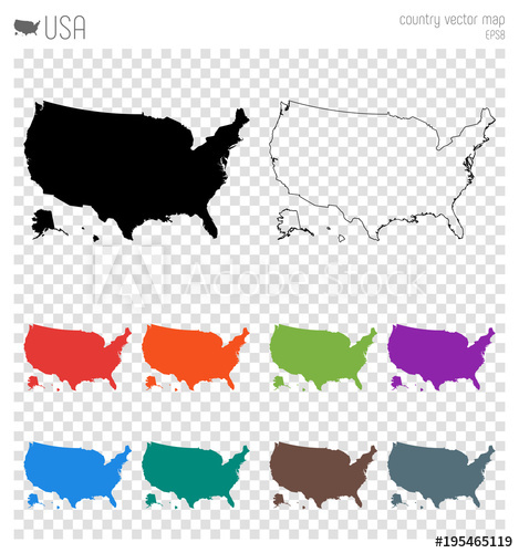 469x500 Usa High Detailed Map Country Silhouette Icon Isolated Usa Black