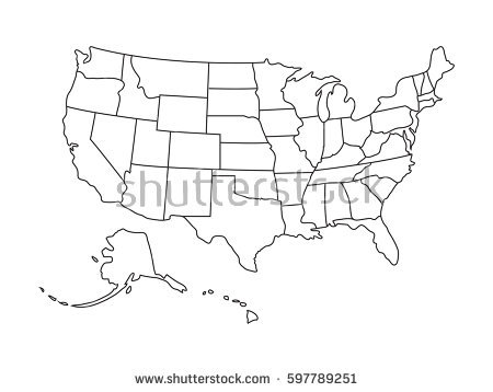 450x358 Us Map Silhouette Vector