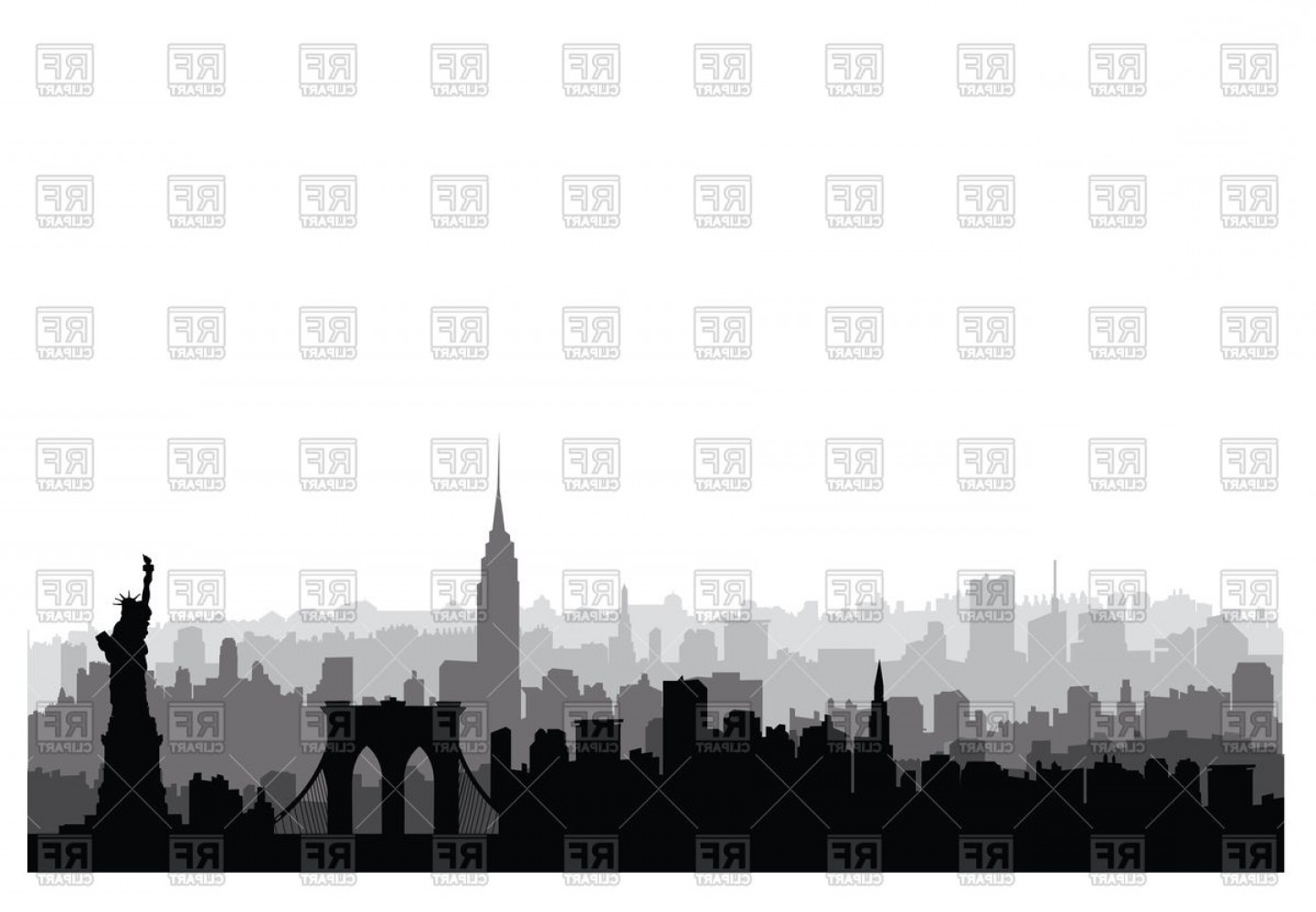 1440x998 New York Usa Skyline Nyc City Silhouette Vector Clipart Cqrecords