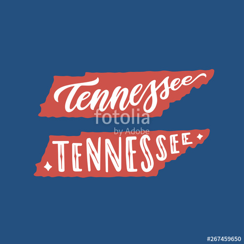 500x500 Tennessee Hand Drawn Usa State Name Inside State Silhouette