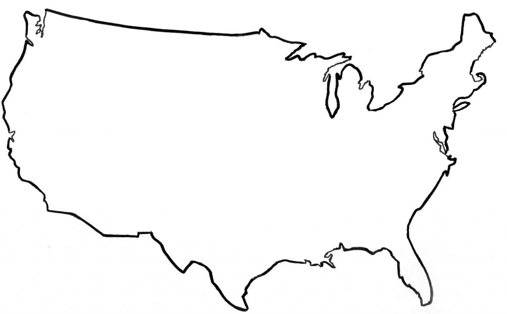 1024x635 Us Map Silhouette Vector