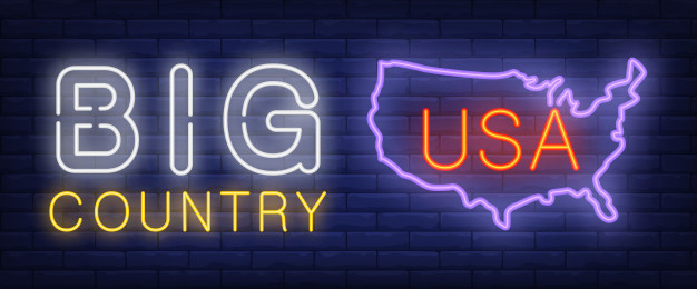 626x260 Big Country Neon Text With Usa Map Silhouette Vector Free Download