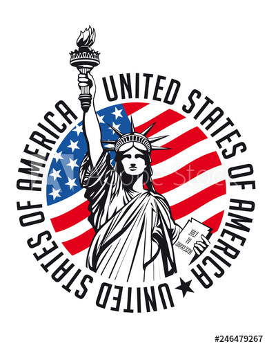 387x500 Statue Of Liberty, Usa Vector