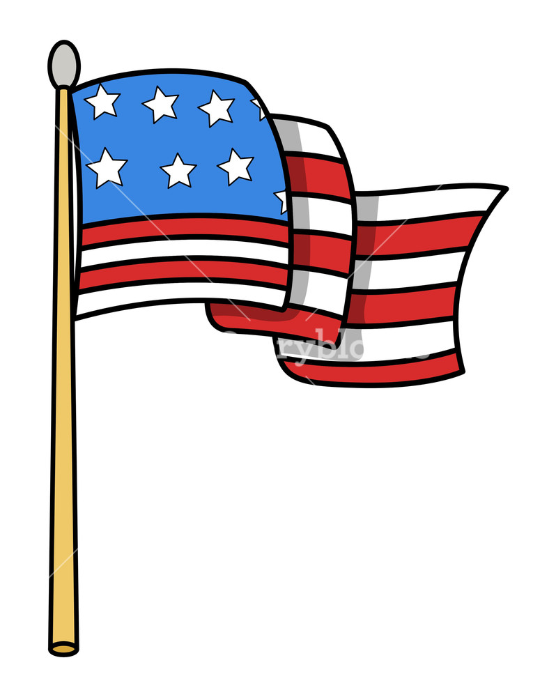 798x1000 Usa Flag Cartoon Vector Illustration Royalty Free Stock Image
