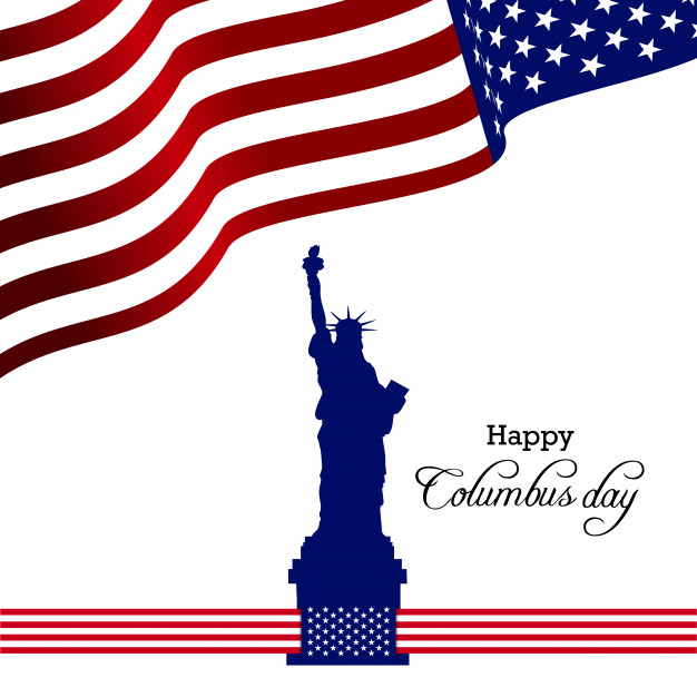 626x626 Columbus Day Usa Flag Background With Ship Vector Illustration