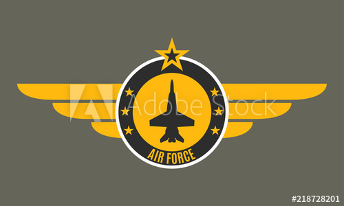 500x300 Air Force Badge With Wings And Star Army And Military Emblem