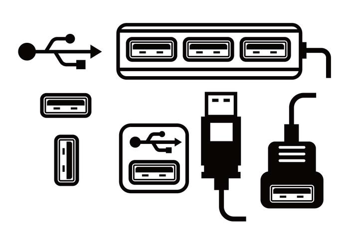 Usb Port Vector Set 700x490 Usb Port Vector Set