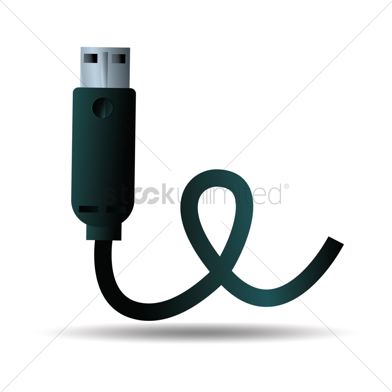 Usb Cable Vector Image 1300x1300 Usb Cable Vector Image