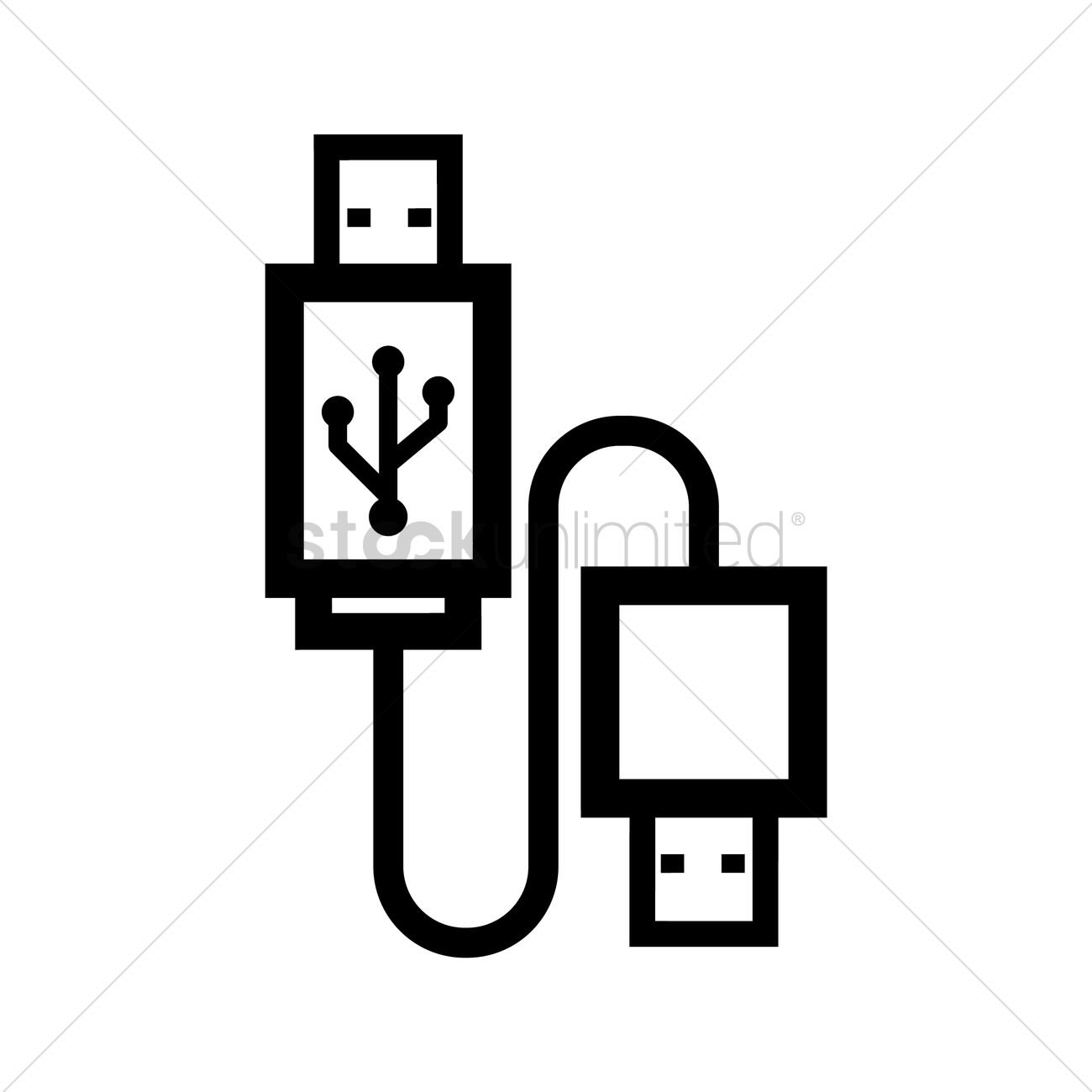 Usb Cable Vector Image 1300x1300 Usb Cable Vector Image
