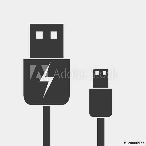 Usb Cable Icon Charger Icon Vector Illustration 500x500 Usb Cable Icon Charger Icon Vector Illustration