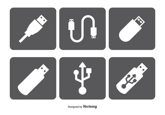 Usb Vector Icons Set 700x490 Usb Vector Icons Set