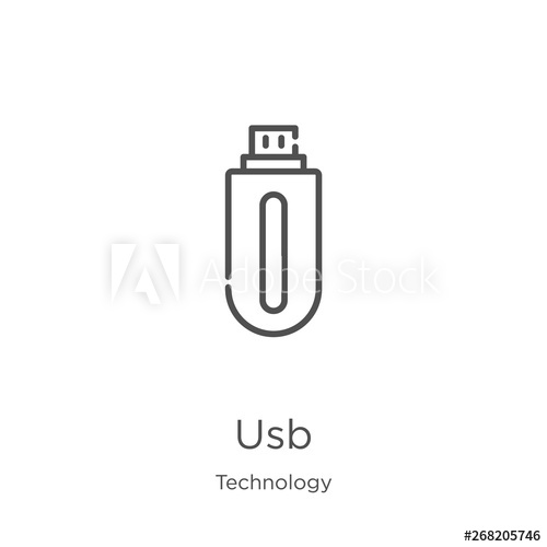 Usb Icon Vector From Technology Collection Thin Line Usb Outline 500x500 Usb Icon Vector From Technology Collection Thin Line Usb Outline