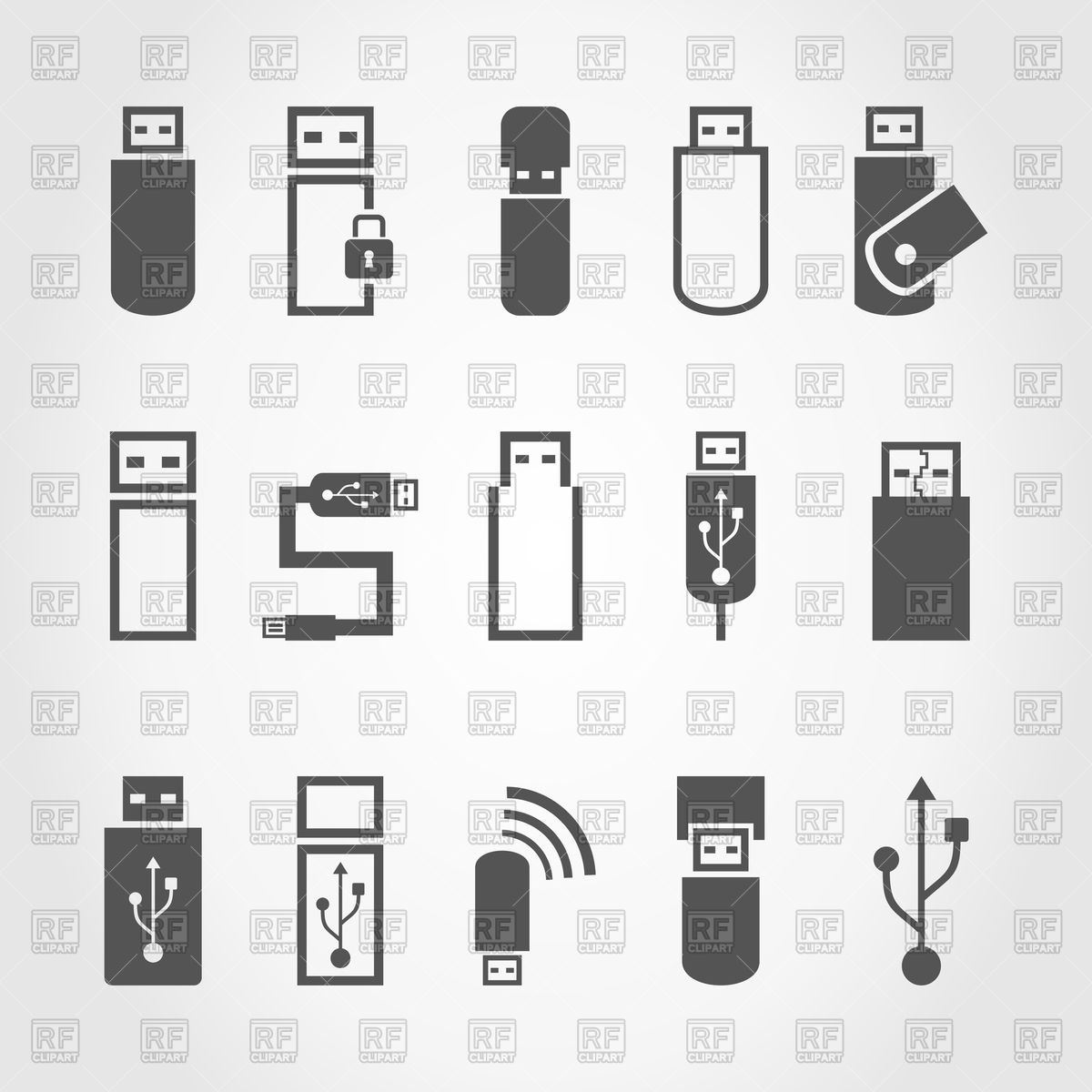 Set Of Usb Cables Icons Vector Image Of Signs, Symbols, Maps 1200x1200 Set Of Usb Cables Icons Vector Image Of Signs, Symbols, Maps