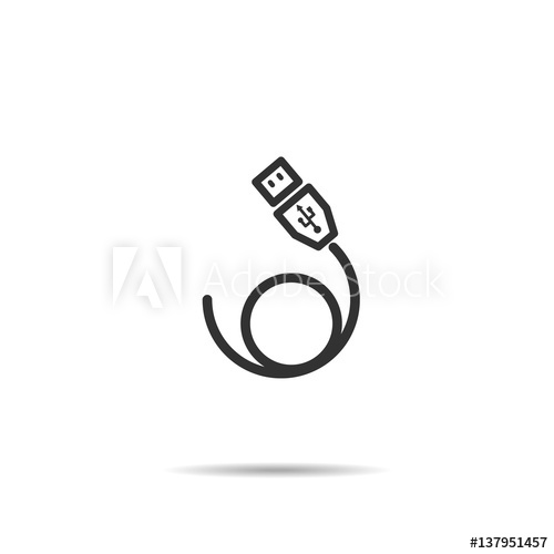Usb Wire Icon Or Logo Vector Illustration 500x500 Usb Wire Icon Or Logo Vector Illustration
