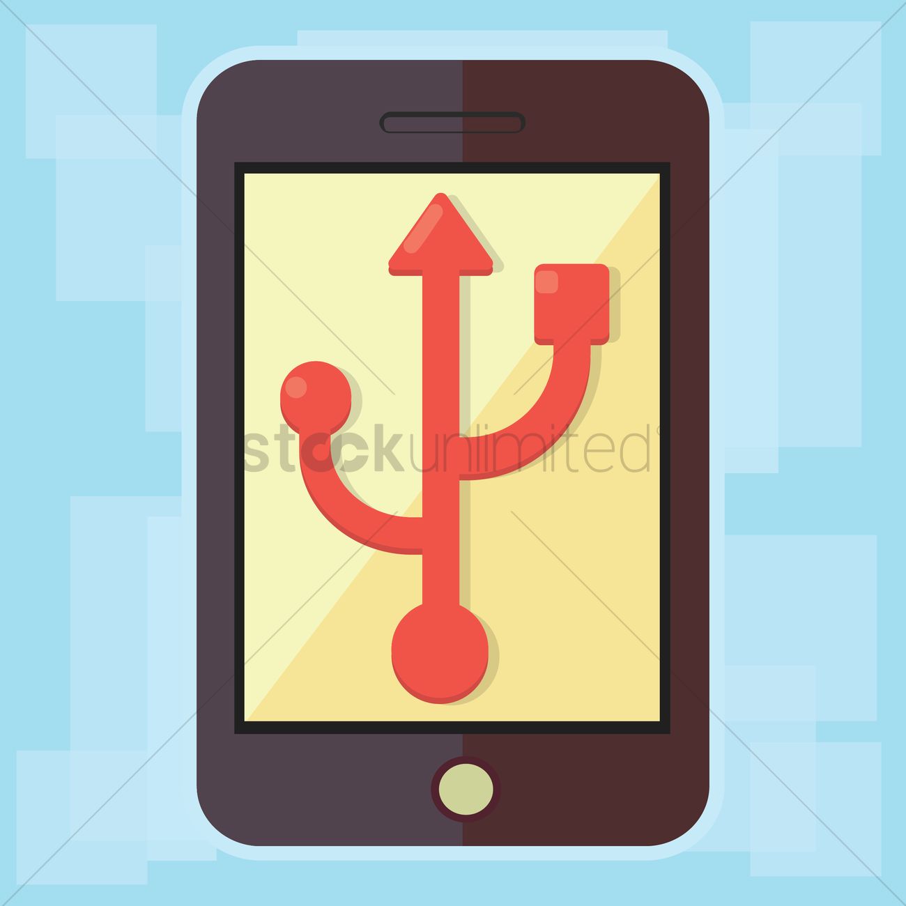 1300x1300 Smartphone With Usb Symbol Vector Image