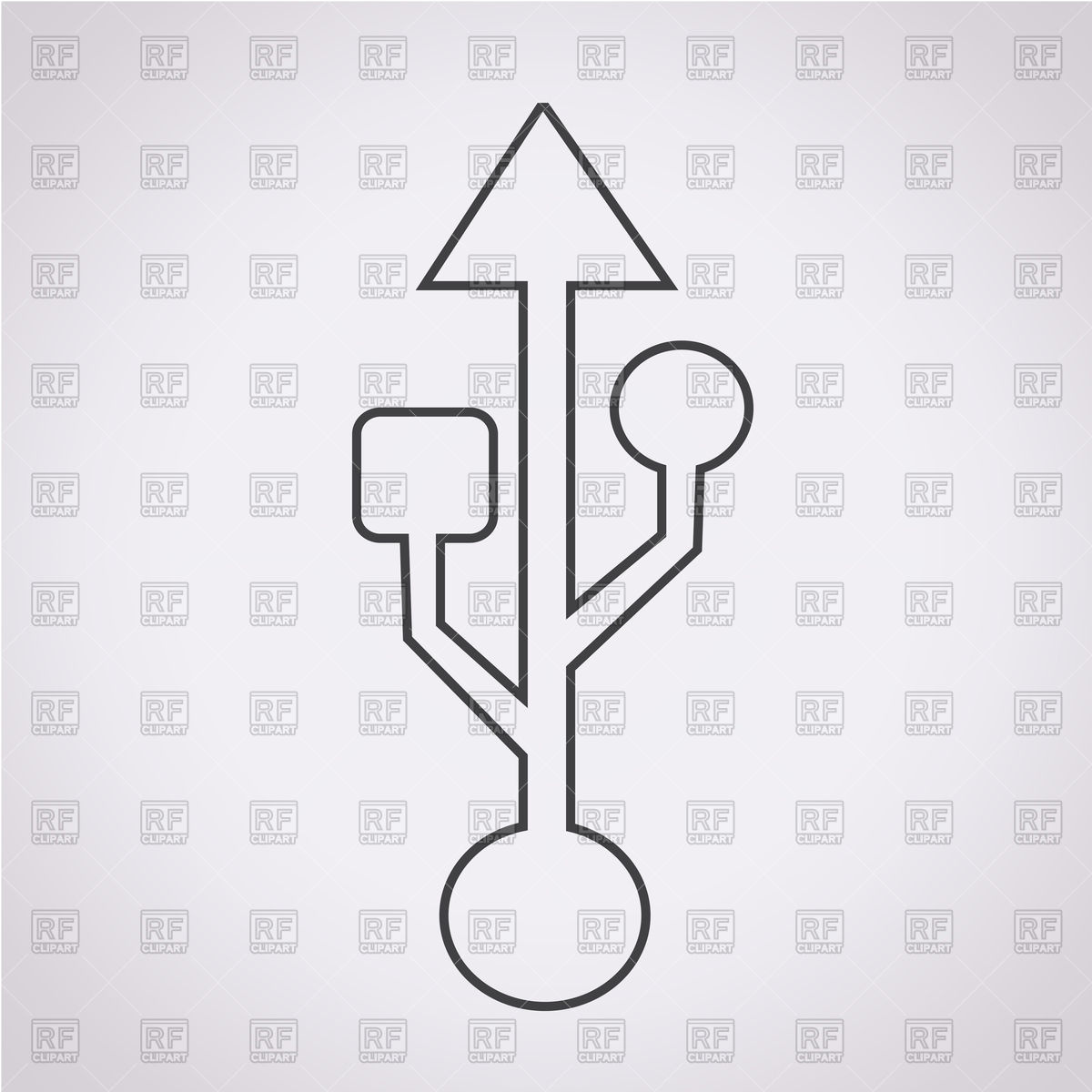 1200x1200 Usb Icon On Grey Background Vector Image Of Icons And Emblems