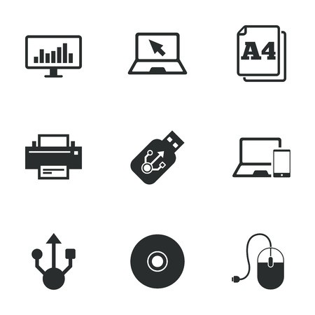 450x450 Computer Devices Icons Printer, Laptop Signs Smartphone, Monitor