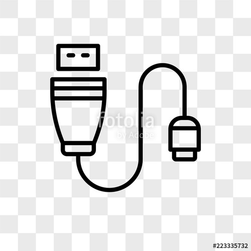 500x500 Usb Vector Icon Isolated On Transparent Background, Usb Logo