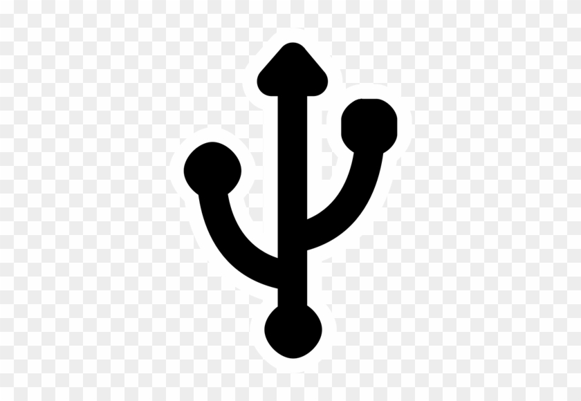 840x580 Vector Illustration Of Simple Computer Usb Symbol